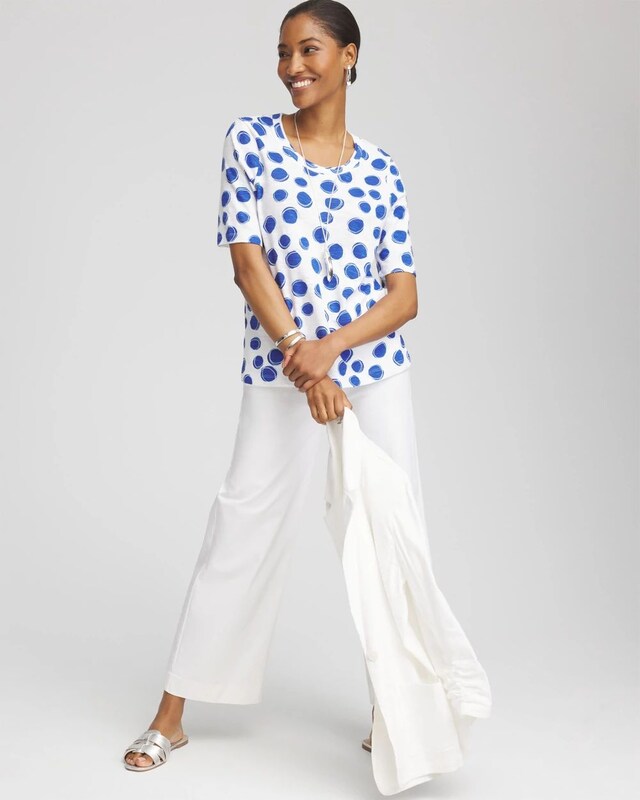 Polka-Dot Slub Short Sleeve Tee - image 2